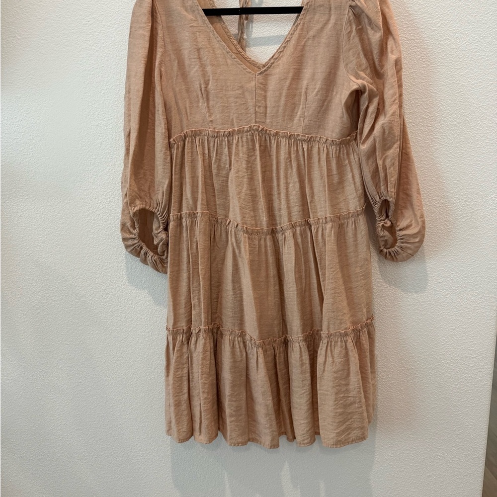 Boho Tiered Dress in Beige